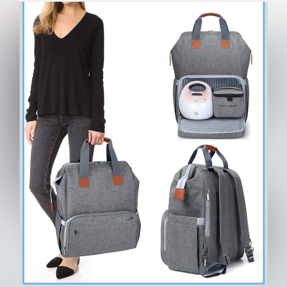 LUXJA Breast Pump Bag with Compartments for Cooler Bag Breast Pump Backpack - Picture 3 of 17